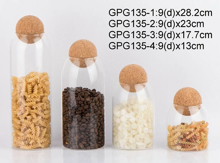 Borosilicate Glass Jar With Ball Cork 1 Borosilicate Glass Jar With Ball Cork 1