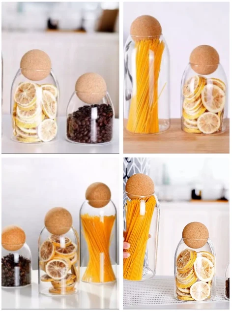 Borosilicate Glass Jar With Ball Cork 1 Borosilicate Glass Jar With Ball Cork 1