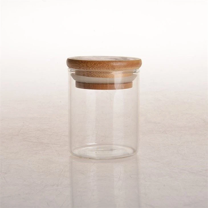 Glass Spice Jars With Bamboo Lids And Labels