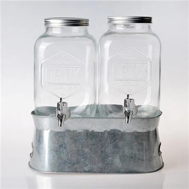 Glaswasserspender mit Wasserhahn