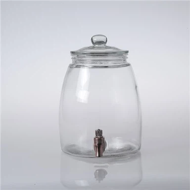 Getränkespender aus Glas mit Zapfhahn aus PP
