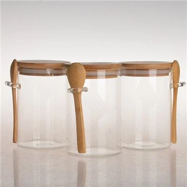 Glasbehälter mit luftdichtem Bambusdeckel