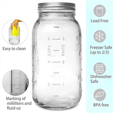 64 OZ Einmachglas mit breiter Öffnung
