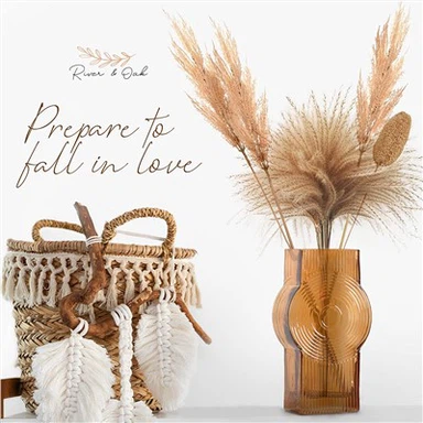 Bernsteinfarbene Glasvase für modernes Dekor