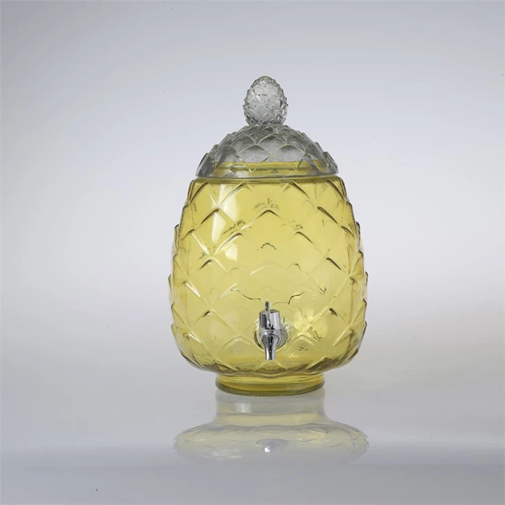 Ananas-Getränkespender aus Glas mit Glasdeckel