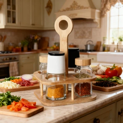 Gewürzset mit 4 -Gläsern und gemischtem Deckel