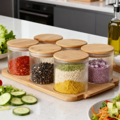 750-ml-Set mit runden Glaskanistern