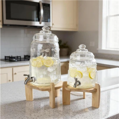 Bow-Getränketürme aus Glas mit Tex Ribbon-Prägung