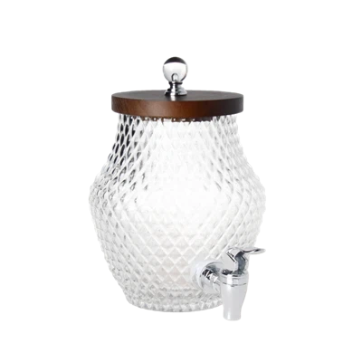 Ananasförmiger-Getränkespender aus Glas