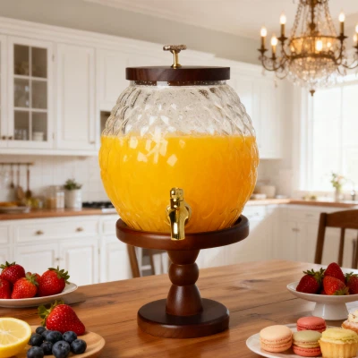 Die geometrische Kugel: Glaskaraffe mit Diamantmuster-